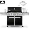 Weber Gasgrill Summit E-670 GBS Black Mit Premium Abdeckhaube