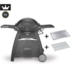 Weber Gasgrill Q 3200 Mit Rollwagen Black Inkl. Hitzeschild Und Bratenrost