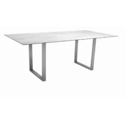 Stern Kufentisch 200x100 Cm Edelstahl/Silverstar 2.0 Zement Hell Gartentisch Tisch