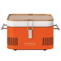 Everdure Holzkohlegrill Cube Farbe Orange Tragbar Ca. 38 X 32 X 22 Cm HBCUBEOEU