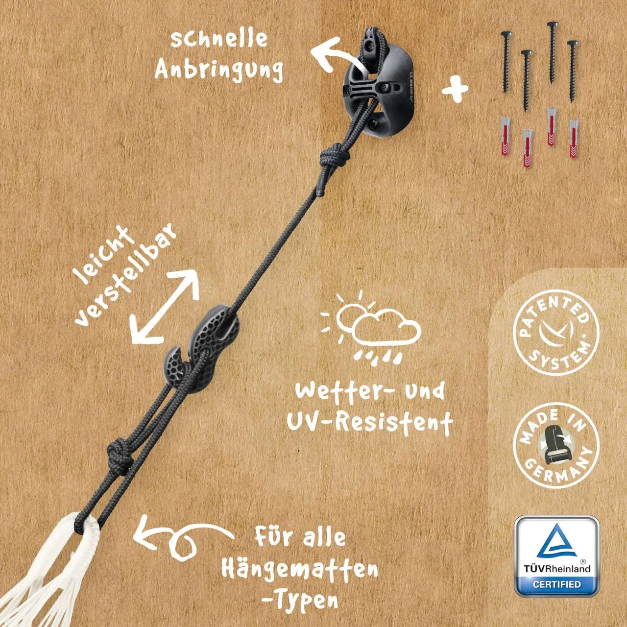 La Siesta CasaMount Mehrzweck-Befestigung Für Hängematten Schwarz CMF30-9 Für Wand Und Decke 5 La Siesta CasaMount Mehrzweck-Befestigung Für Hängematten Schwarz CMF30-9 Für Wand Und Decke – Bild 5