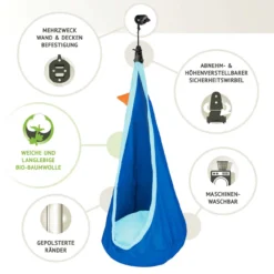 La Siesta Kinder-Hängehöhle JOKI Dolphy Blau Aus Bio-Baumwolle Inkl. Befestigungsmaterial -TerrassenLux Verkäufe 000518110000 6 1280x1280