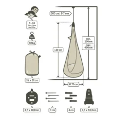 La Siesta Kinder-Hängehöhle JOKI Dolphy Blau Aus Bio-Baumwolle Inkl. Befestigungsmaterial -TerrassenLux Verkäufe 000518110000 8 1280x1280