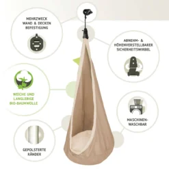 La Siesta Kinder-Hängehöhle JOKI Teddy Beige Aus Bio-Baumwolle Inkl. Befestigungsmaterial -TerrassenLux Verkäufe 000518120000 7 1280x1280