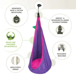 La Siesta Kinder-Hängehöhle JOKI Lilly Lila Aus Bio-Baumwolle Inkl. Befestigungsmaterial -TerrassenLux Verkäufe 000518130000 7 1280x1280