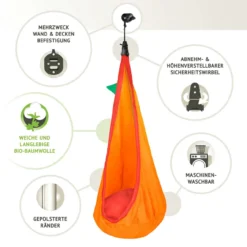 La Siesta Kinder-Hängehöhle Foxy Orange Aus Bio-Baumwolle Inkl. Befestigungsmaterial -TerrassenLux Verkäufe 000518140000 6 1280x1280