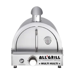 Allgrill MULTI-KULTI Set 2 Zündgesichert - Gasgrill + Edelstahlpizzahaube Mit Kamin