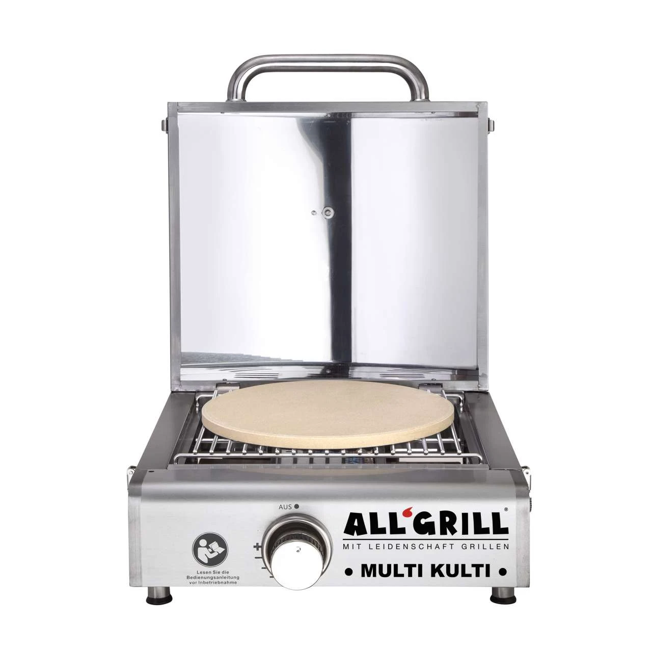 Allgrill MULTI-KULTI Set 1 Zündgesichert - Gasgrill + Pizzastein + Gusspfanne 2 Allgrill MULTI-KULTI Set 1 Zündgesichert - Gasgrill + Pizzastein + Gusspfanne – Bild 2