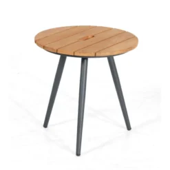 Sonnenpartner Beistelltisch Gala Ø 44 Cm Aluminium/Old Teak Tisch Gartentisch