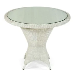 Sonnenpartner Gartentisch Bonaire Polyrattan White-washed Ø 90 Cm Garten-Tisch