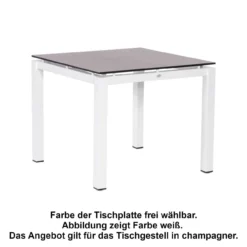 Sonnenpartner Gartentisch Base 90x90 Cm Aluminium Champagner Tischsystem Mit Wählbarer Tischplatte H