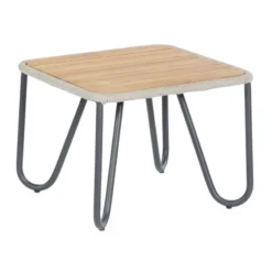 Sonnenpartner Loungetisch Charité 60x60 Cm Alu/Teakholz/Polyrope Silbergrau