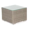 Sonnenpartner Lounge-Tisch Residence 60x60 Cm Aluminium Mit Polyrattan Stone-grey Mit Glas Loungetis