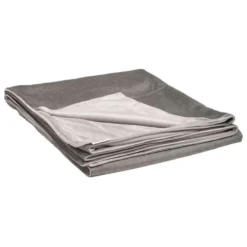 Stern Decke 158x200 Cm Outdoorstoff Seidengrau/Fleece Hellgrau Kuscheldecke