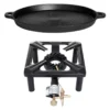 Paella World Hockerkocher-Set Klein 30x30x14 Cm Mit Gusspfanne Ø 35 Cm Und Zündsicherung Gaskocher