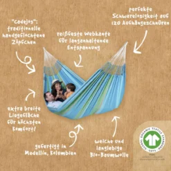 La Siesta Kingsize-Hängematte FLORA Curacao Blau Doppelhängematte Aus Bio-Baumwolle 12 La Siesta Kingsize-Hängematte FLORA Curacao Blau Doppelhängematte Aus Bio-Baumwolle -TerrassenLux Verkäufe 000579820000 3 1280x1280