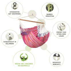 La Siesta Hängesessel Kingsize HABANA Flamingo Pink Lounger Aus Bio-Baumwolle Hängestuhl -TerrassenLux Verkäufe 000579960000 3 1280x1280