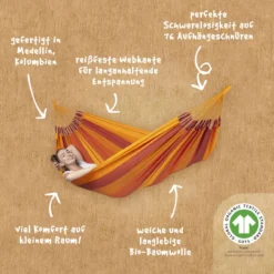 La Siesta Single-Hängematte MODESTA Volcano Orange Klassische Einzel-Hängematte Aus Bio-Baumwolle -TerrassenLux Verkäufe 000580170000 5 1280x1280
