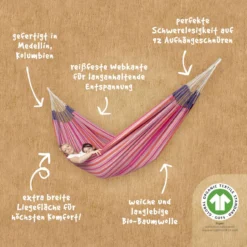 La Siesta Kingsize-Hängematte MODESTA Flamingo Pink Aus Bio-Baumwolle Familienhängematte XXL -TerrassenLux Verkäufe 000580650000 4 1280x1280