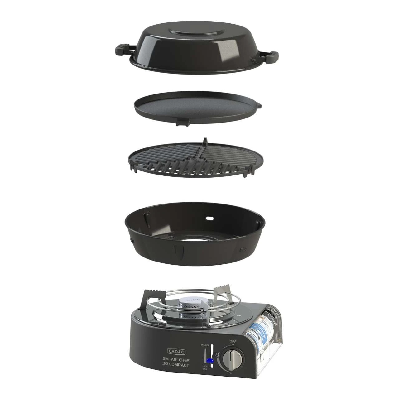 Cadac Safari Chef 30 Compact Gasgrill Leichtgewichtiger Campinggrill ø 30 Cm 6525L1-10-UN 1 Cadac Safari Chef 30 Compact Gasgrill Leichtgewichtiger Campinggrill ø 30 Cm 6525L1-10-UN