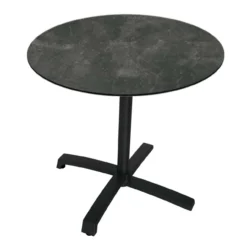 Stern Gartentisch Livorno Aluminium Matt Schwarz/Silverstar 2.0 Ø 80 Cm Slate Klappbar