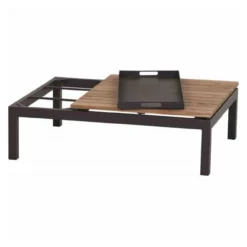 Siena Garden Lounge-Tisch Alvida Aluminium Anthrazit/Teak Mit Tablett 102x73,5 Cm -TerrassenLux Verkäufe 000594670000 2 1280x1280