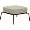 Stern Lounge-Hocker Odea Aluminium Schwarz Matt Kissen Outdoorstoff Cream Ca. 58x58x37 Cm