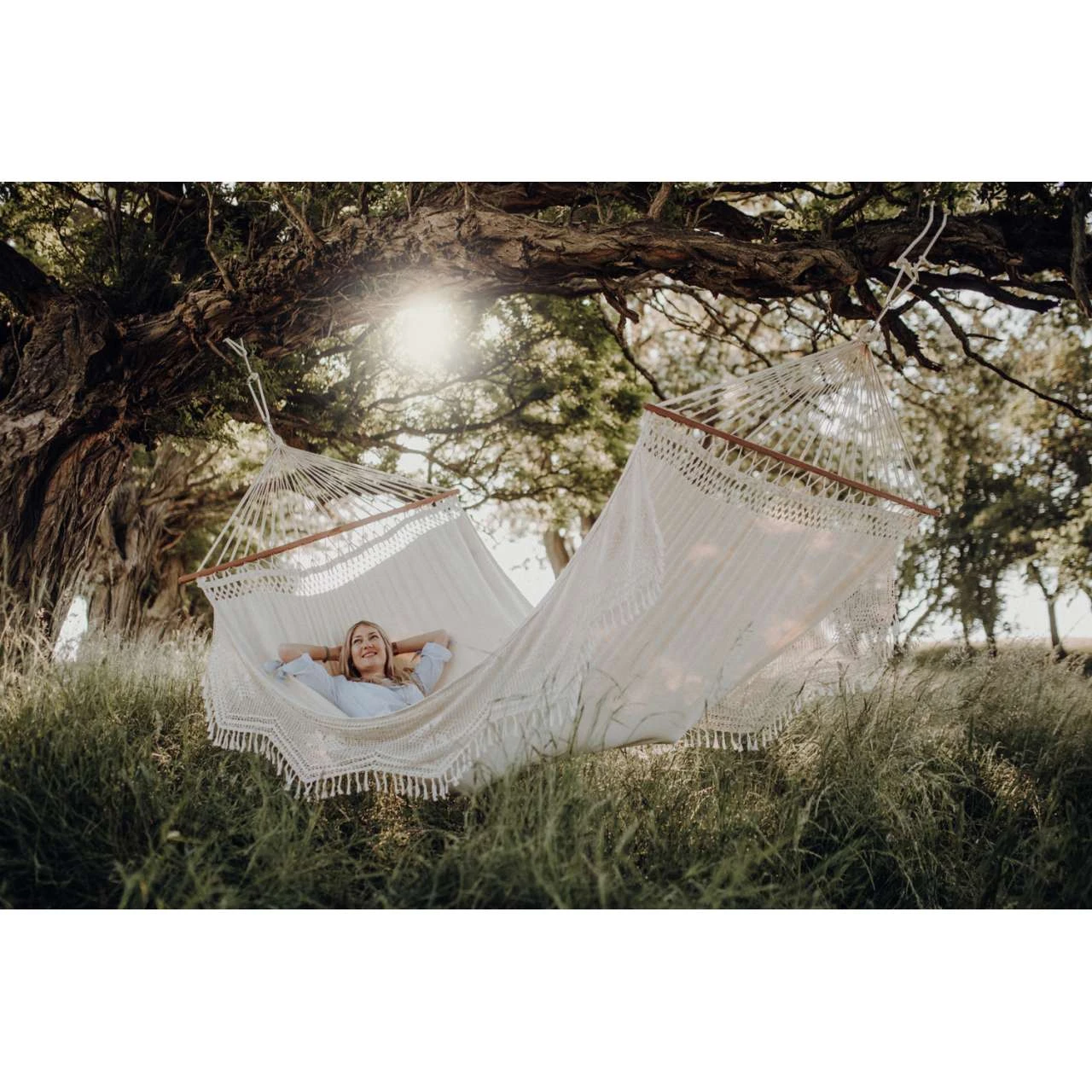 AMAZONAS XXL Boho Stabhängematte Palacio Natura Liegefläche Ca. 240 X 160 Cm 7 AMAZONAS XXL Boho Stabhängematte Palacio Natura Liegefläche Ca. 240 X 160 Cm – Bild 7