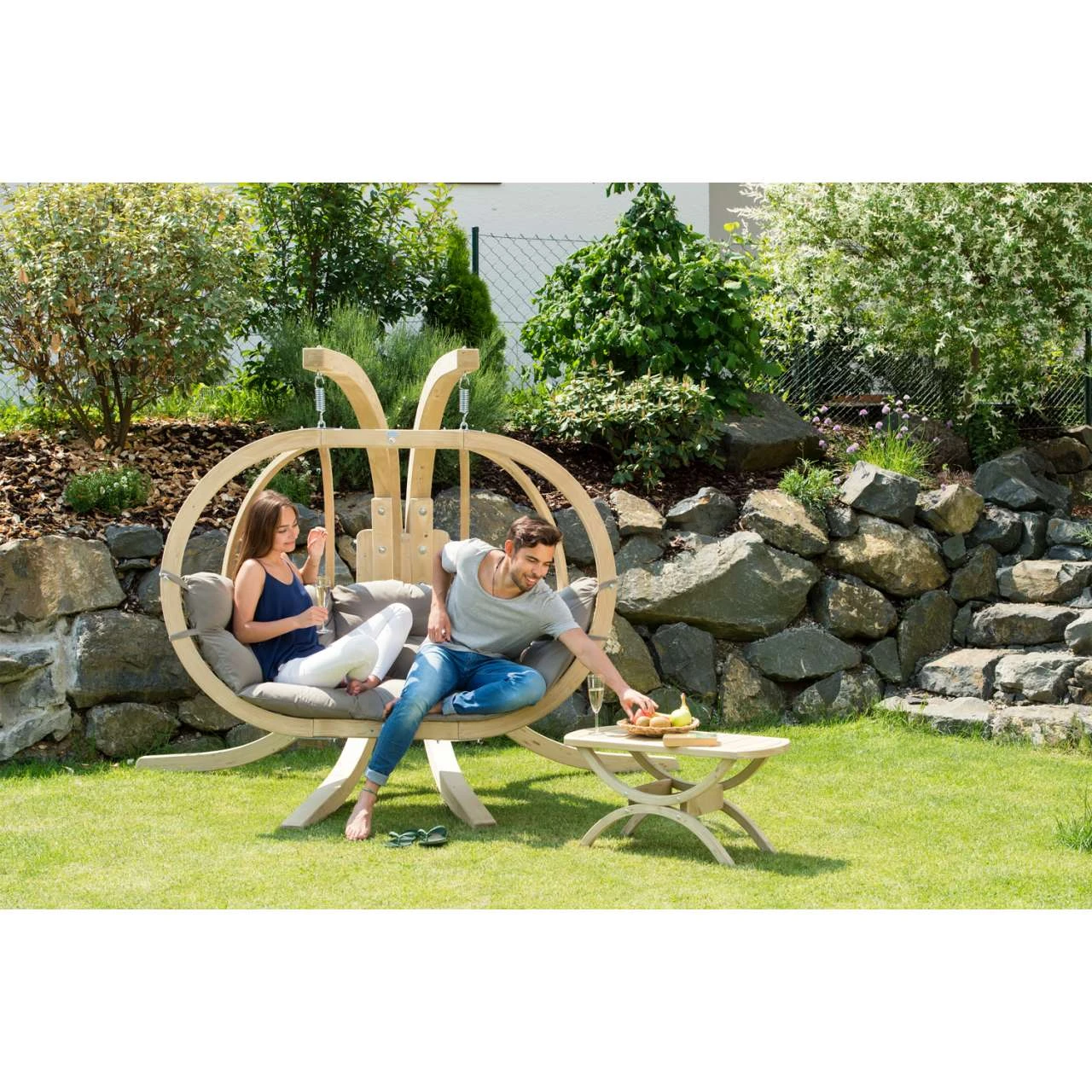 AMAZONAS Mehrpersonen Hängesessel Globo Royal Chair Taupe Inkl. Sitzkissen Und Zwei Spiralfedern 8 AMAZONAS Mehrpersonen Hängesessel Globo Royal Chair Taupe Inkl. Sitzkissen Und Zwei Spiralfedern – Bild 8