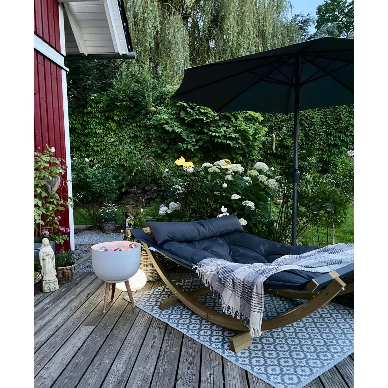 AMAZONAS XXL Schwebebett Lounge Bed Schwebeliege Anthracite Inkl. Holzgestell 7 AMAZONAS XXL Schwebebett Lounge Bed Schwebeliege Anthracite Inkl. Holzgestell – Bild 7