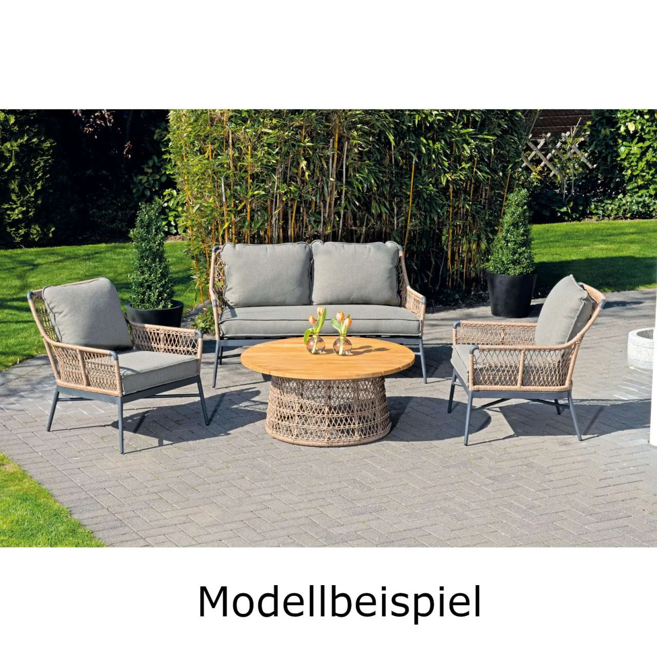 Sonnenpartner Lounge-Tisch Retro ø 100 Cm Aluminium Mit Teak Loungetisch 2 Sonnenpartner Lounge-Tisch Retro ø 100 Cm Aluminium Mit Teak Loungetisch – Bild 2